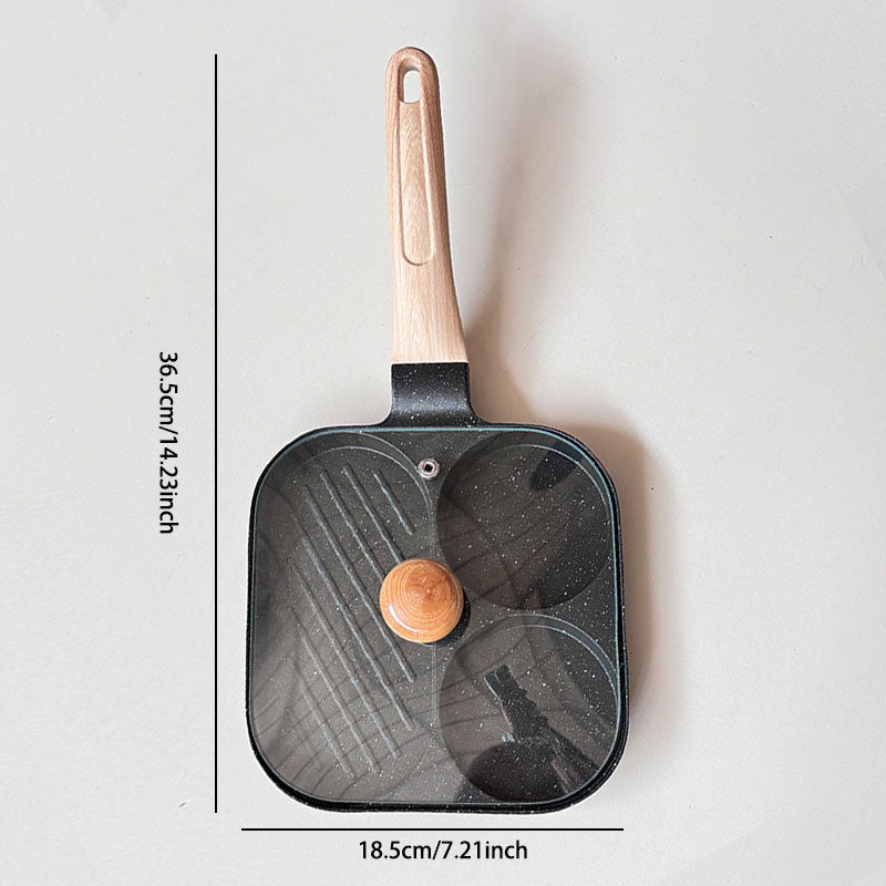 3-in-1 Breakfast Frying Pan – Non-Stick, Even Heat Distribution & Time-Saving Design