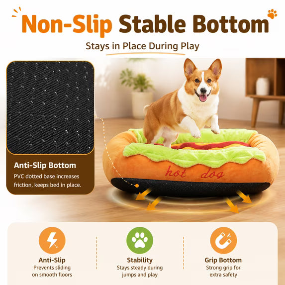 PupBun™ Hot Dog Shape Pet Bed for Dogs & Cats