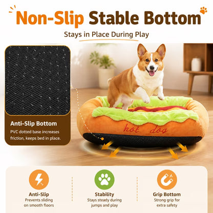 PupBun™ Hot Dog Shape Pet Bed for Dogs & Cats