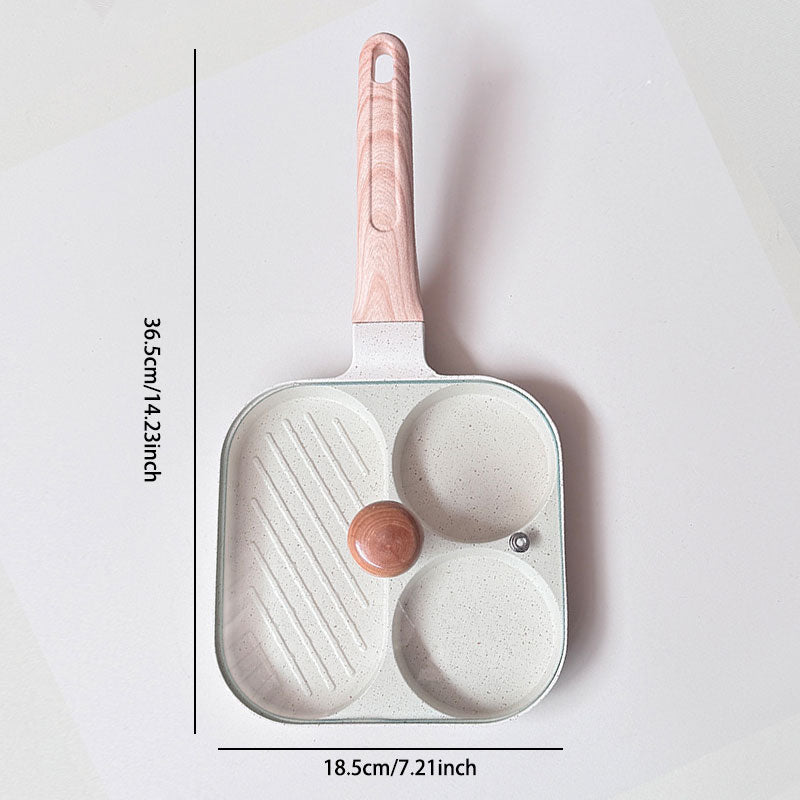 3-in-1 Breakfast Frying Pan – Non-Stick, Even Heat Distribution & Time-Saving Design