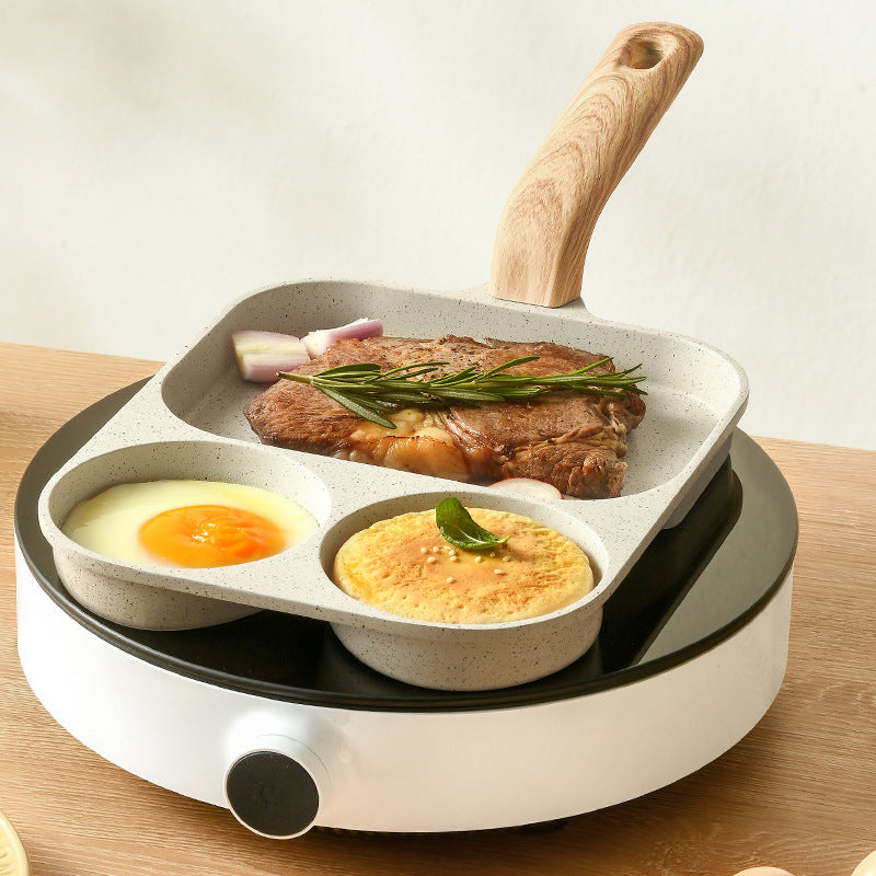 EggMate™ Multi-Section Non-Stick Pan: Ideal for Eggs, Bacon, and Burgers