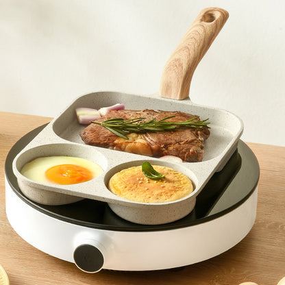 EggMate™ Multi-Section Non-Stick Pan: Ideal for Eggs, Bacon, and Burgers