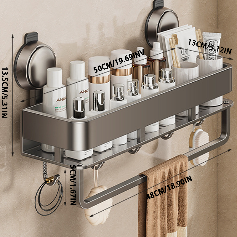 Suction Cup Bathroom Storage – Premium Material & Strong Load Capacity
