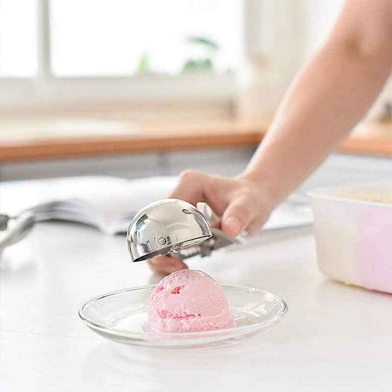 Stainless Steel Ice Cream Scoop & Ball Maker: Comfortable Grip & Easy Use