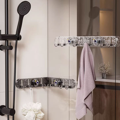 Foldable Suction Corner Multi-Hook Rack: Waterproof & Rust-Resistant, Space-Saving Design
