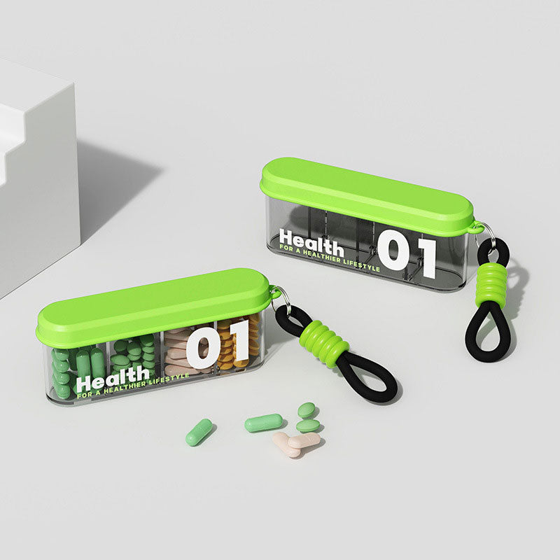 Portable Strip-Shaped Pill Box – Snap-Lock Design