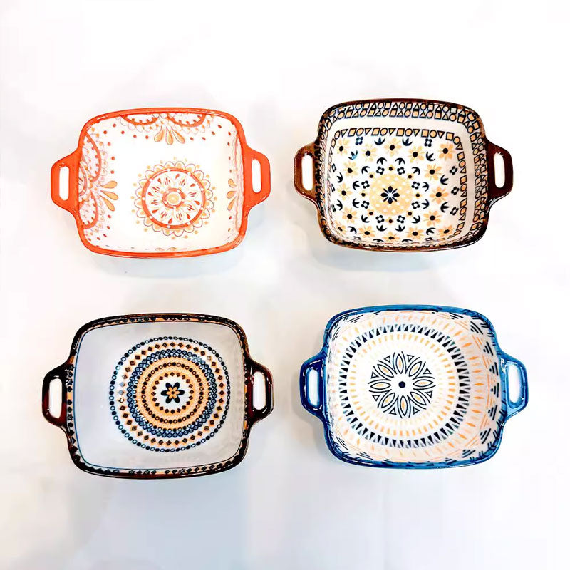 ArtNest Bohemian Double-Handled Sauce Bowl – Elegant & Easy Use