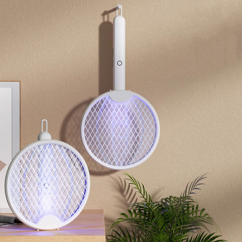 3-in-1 Foldable Electric Mosquito Swatter: Dual Switch Design & Rechargeable