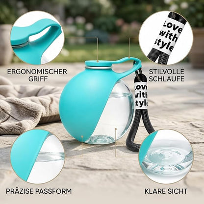 Hands-Free Portable Dog Water Dispenser with Carabiner & Reflow Feature