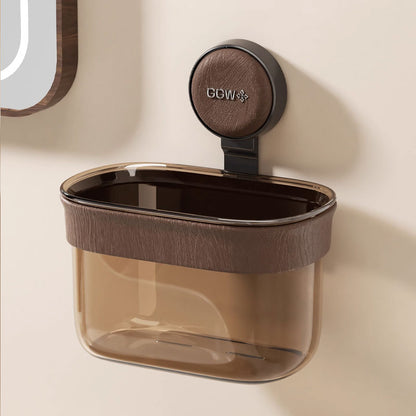 Wood Grain Suction Storage Box – Hollow Drainage & Wide Opening Design