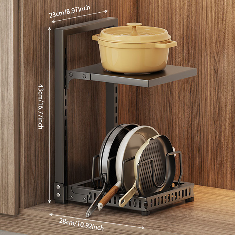 Adjustable Kitchen Pot Storage Rack – Strong Load-Bearing & Detachable