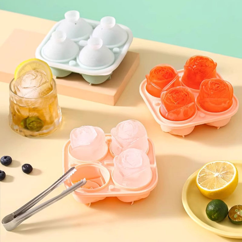 Silicone Rose-Shaped Ice Ball Mold – Reusable & Effortless Release