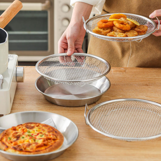 Stainless Steel Oil Strainer Tray – Dual-Handle Design for Easy Lifting