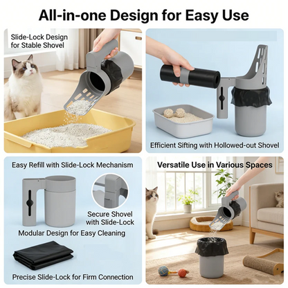 ScoopMate™ All-in-One Cat Litter Scoop with Detachable Waste Bin