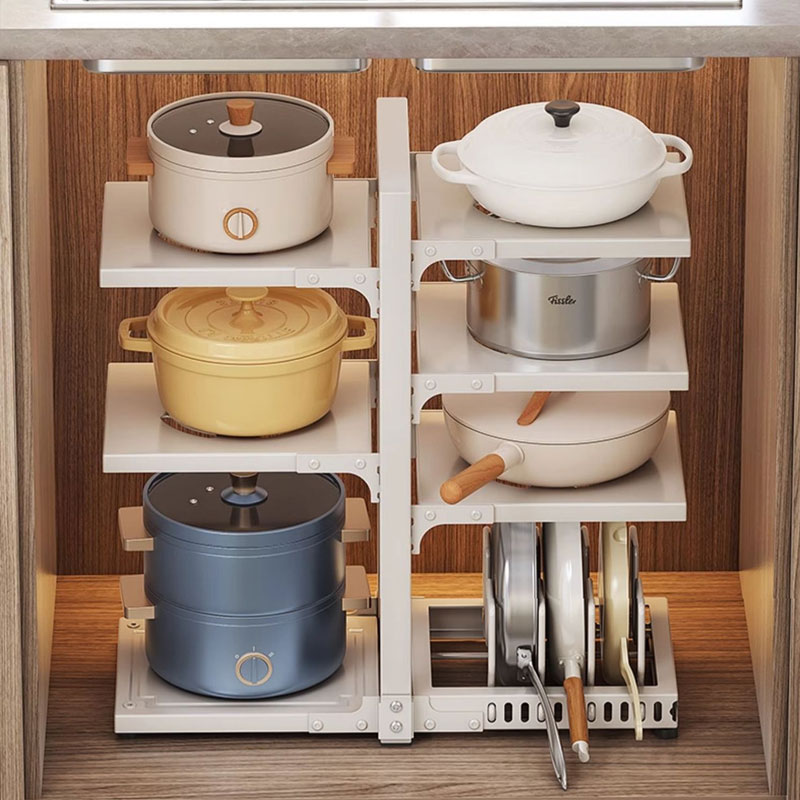 Adjustable Kitchen Pot Storage Rack – Strong Load-Bearing & Detachable