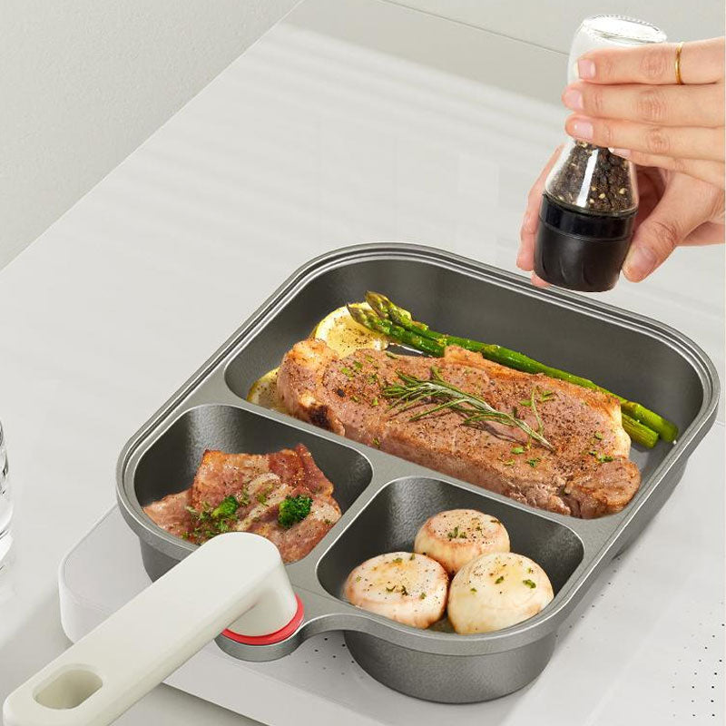 Titanium Alloy 3-in-1 Breakfast Pan – Non-Stick & Multi-Section Design