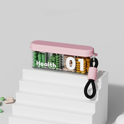 Portable Strip-Shaped Pill Box – Snap-Lock Design