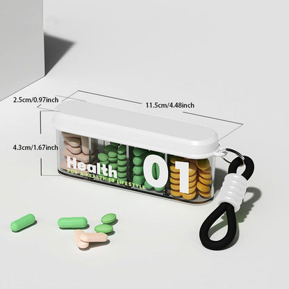 Portable Strip-Shaped Pill Box – Snap-Lock Design