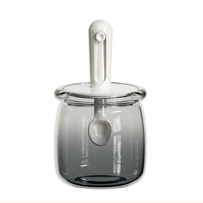 Telescopic Sealed Condiment Jar: One-Piece Lid & Scoop Design