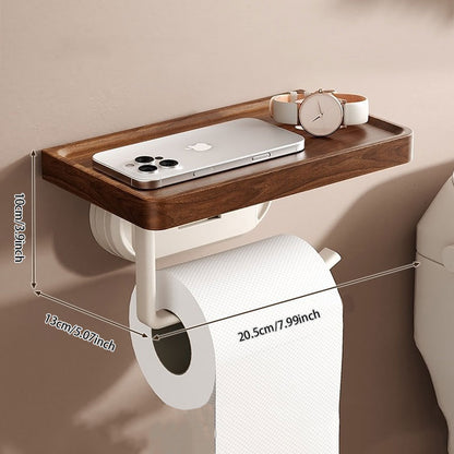 Walnut Iron Suction Paper Towel Holder – Strong Load-Bearing & Waterproof Design