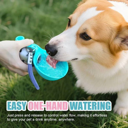Hands-Free Portable Dog Water Dispenser with Carabiner & Reflow Feature