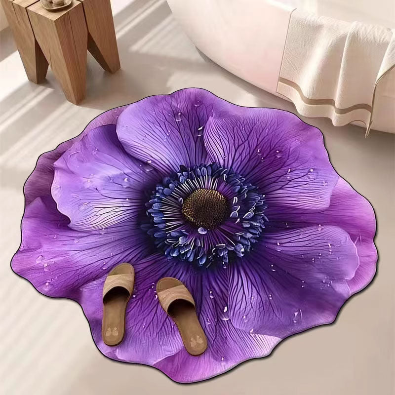 3D Floral Non-Slip Absorbent Mat – Soft & Comfortable