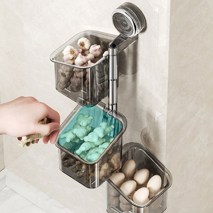 Wall-Mounted 3-in-1 Suction Storage Box – 180° Rotation
