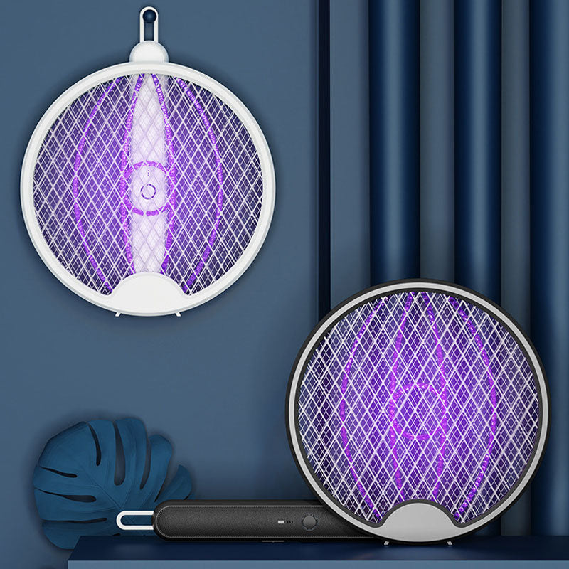 3-in-1 Foldable Electric Mosquito Swatter: Dual Switch Design & Rechargeable