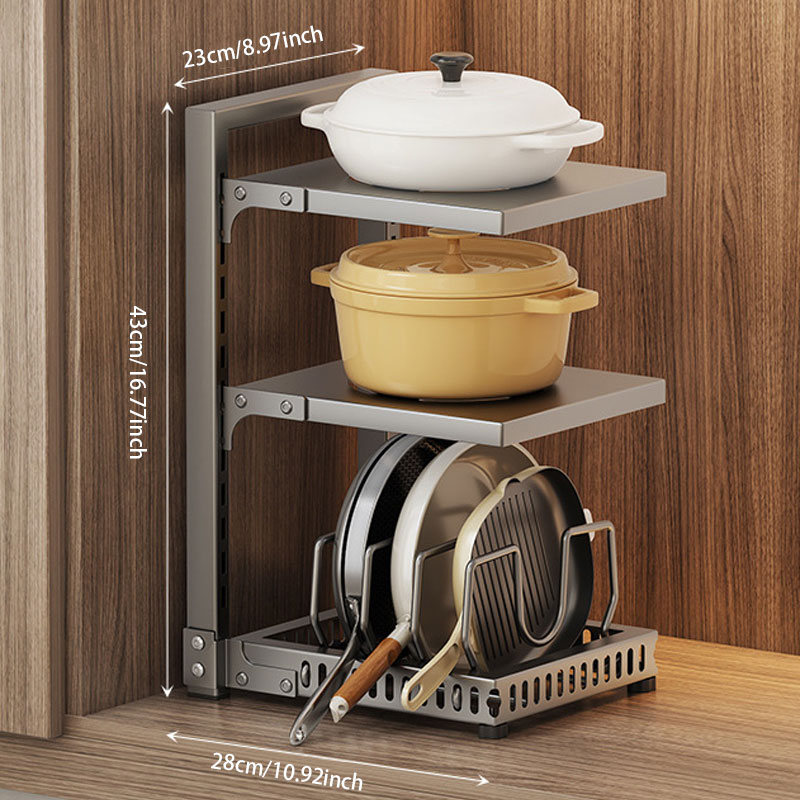 Adjustable Kitchen Pot Storage Rack – Strong Load-Bearing & Detachable