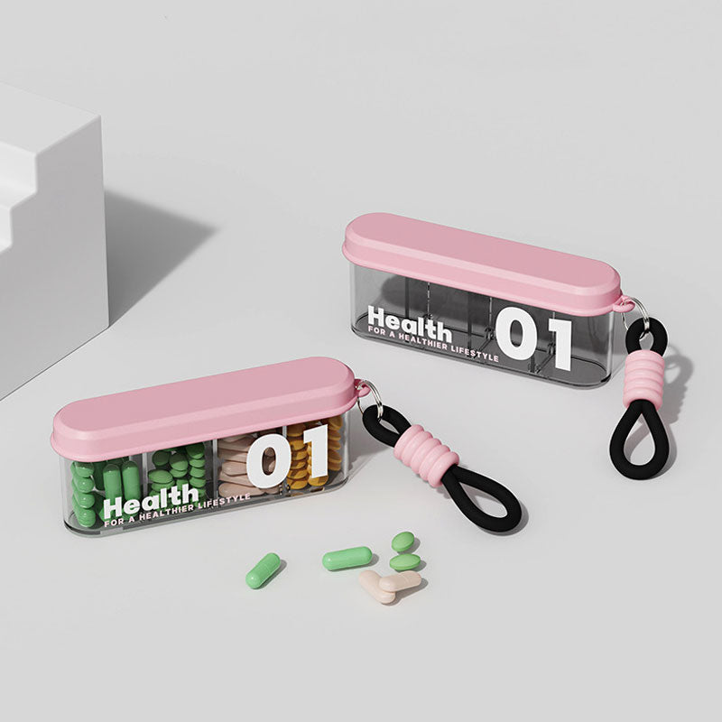 Portable Strip-Shaped Pill Box – Snap-Lock Design