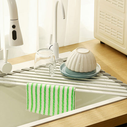 Kitchen Sink Triangle Drain Rack – Easy to Clean, With Filter Net & Food-Grade Safe
