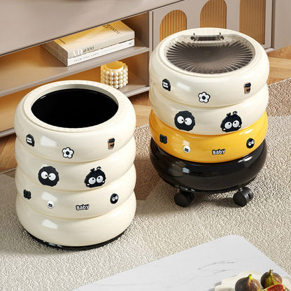 Cute Donut Garbage Bin – Covered Design & 360° Swivel Wheels