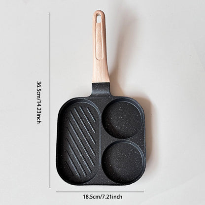 EggMate™ Multi-Section Non-Stick Pan: Ideal for Eggs, Bacon, and Burgers