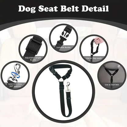 SafeTrave Adjustable Headrest Pet Car Seat Belt for Dogs and Cats