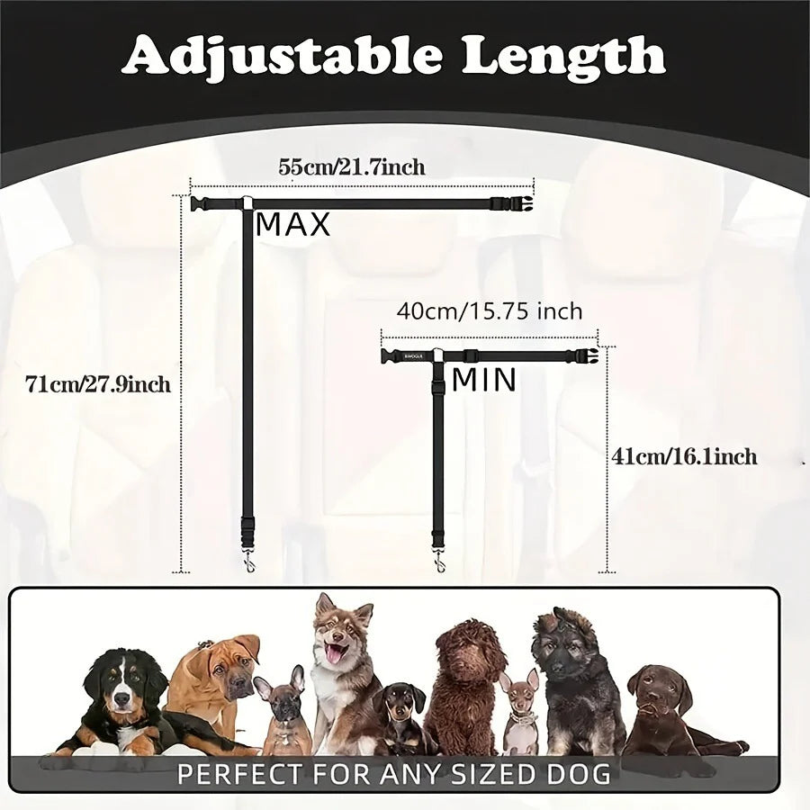SafeTrave Adjustable Headrest Pet Car Seat Belt for Dogs and Cats
