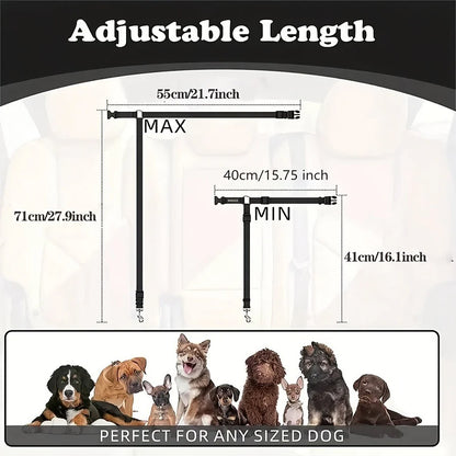 SafeTrave Adjustable Headrest Pet Car Seat Belt for Dogs and Cats