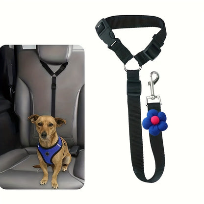 SafeTrave Adjustable Headrest Pet Car Seat Belt for Dogs and Cats