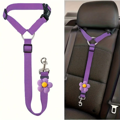 SafeTrave Adjustable Headrest Pet Car Seat Belt for Dogs and Cats
