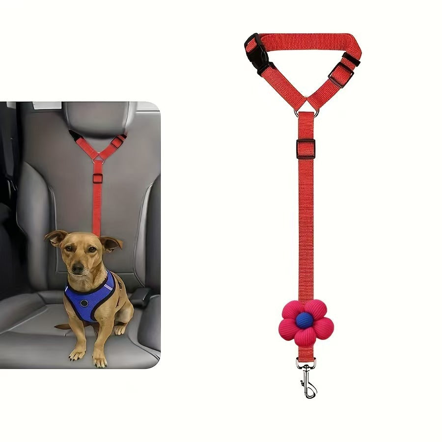 SafeTrave Adjustable Headrest Pet Car Seat Belt for Dogs and Cats