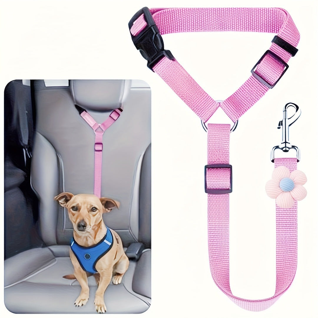 SafeTrave Adjustable Headrest Pet Car Seat Belt for Dogs and Cats