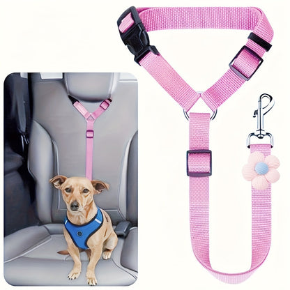 SafeTrave Adjustable Headrest Pet Car Seat Belt for Dogs and Cats