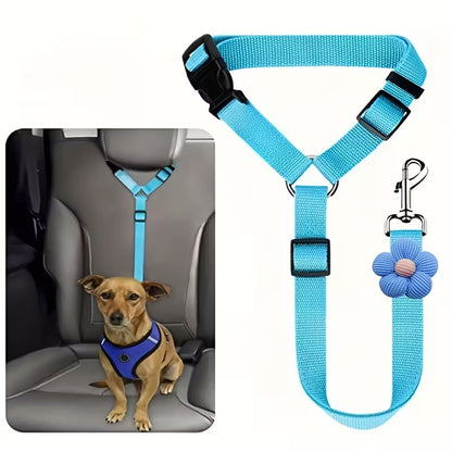 SafeTrave Adjustable Headrest Pet Car Seat Belt for Dogs and Cats