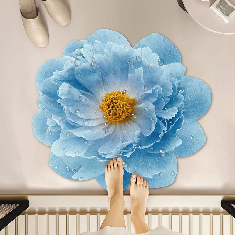 3D Floral Non-Slip Absorbent Mat – Soft & Comfortable