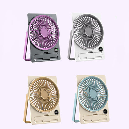 Ultra-Thin Card Fan – Quiet Operation, Dual Power Modes, Hangable & Standable