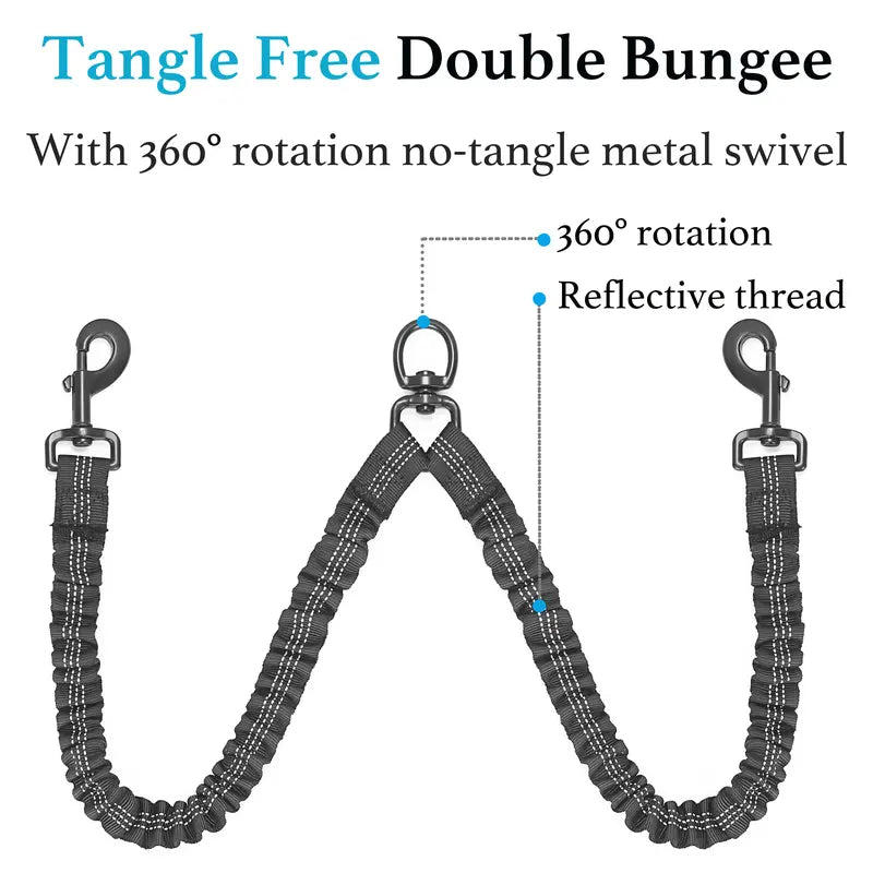 RoverPace · Dual-Dog Shock Absorbing Bungee Leash