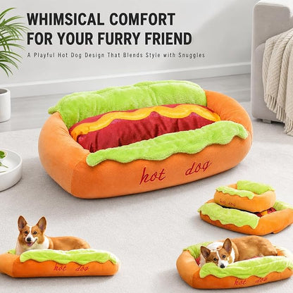 PupBun™ Hot Dog Shape Pet Bed for Dogs & Cats