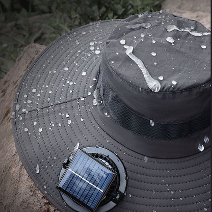 Solar-Powered Fan Hat: 3-Speed Adjustable, Waterproof Design