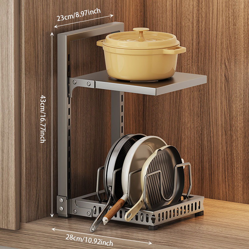 Adjustable Kitchen Pot Storage Rack – Strong Load-Bearing & Detachable