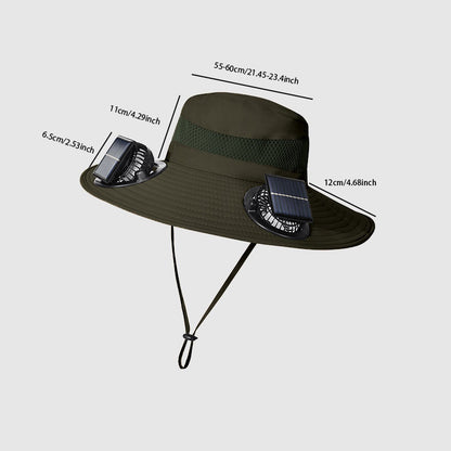 Solar-Powered Fan Hat: 3-Speed Adjustable, Waterproof Design