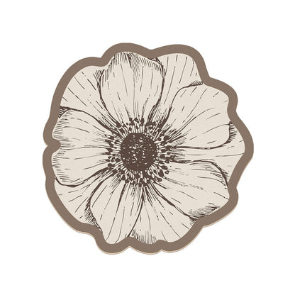 Rose Pattern Napa Leather Tabletop Absorbent Mat: Quick Drying & Non-Slip Design